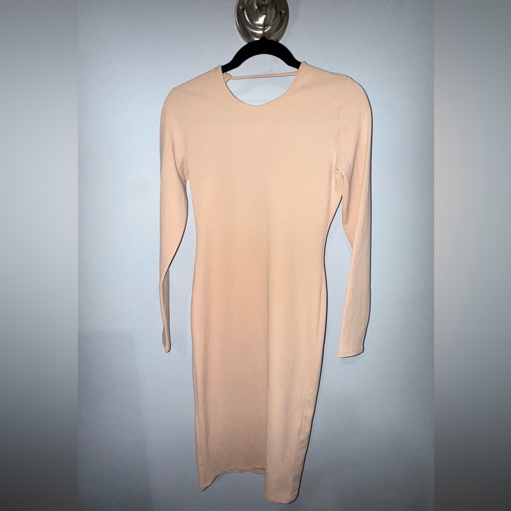 Zara Orange Long Sleeve Bodycon Dress